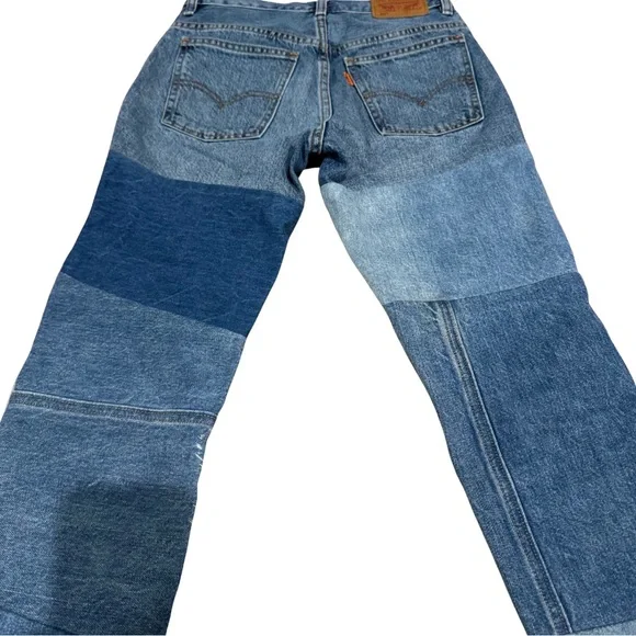 Levi’s 517 Patchwork Cropped Bootcut Jeans High Rise | Size W24 - Picture 10 of 16